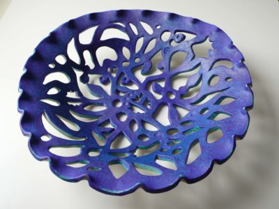 Hand-cut ceramic bowl