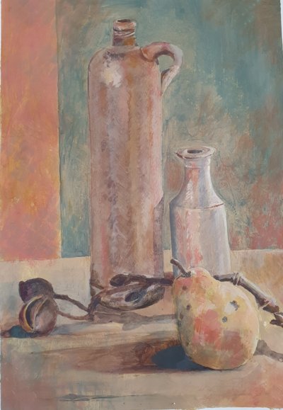 'On the kitchen table' (still life in acrylic)