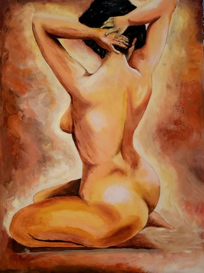 Lady oil painting Dec23