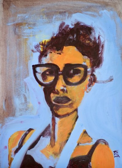 Self-Portrait With Glasses And Apron