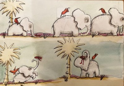 Sam Starr illustration elephants
