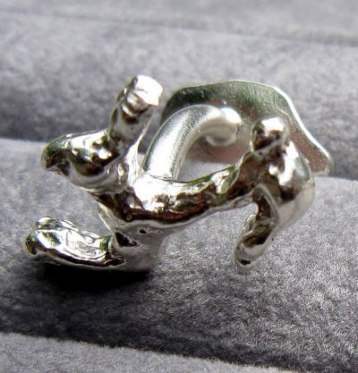 Silver Cufflinks with jumping rabbits