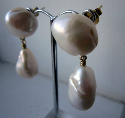 Extra Large Pearl Earrings